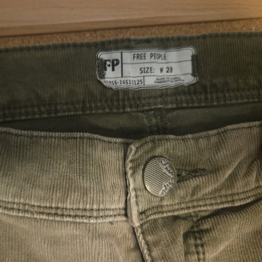 Free People Olive Corduroy Pants - Picture 3 of 3